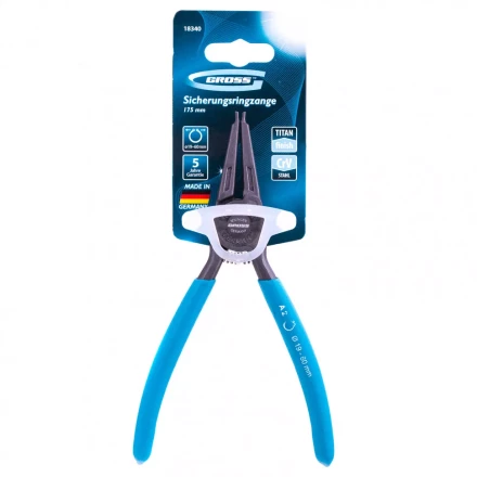 Съемник 175 мм для внешних стопорных колец (19-60 мм) прямые губки Gross 18340 купить в Надыме