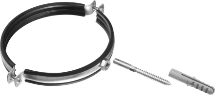 ЗУБР "МАСТЕР". Хомут трубный с гайкой, оцинкованный, в комплекте с сантехнической шпилькой и дюбелем, 6", 1шт 37866-159-166 купить в Надыме