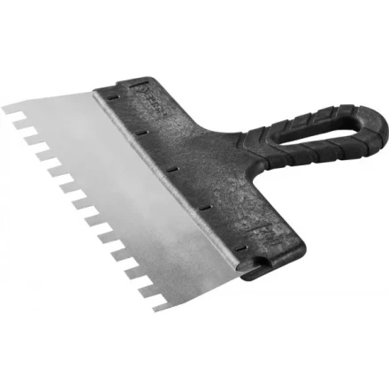 Шпатель ЗУБР "МАСТЕР" ФАСАДНЫЙ, нержавеющее полотно, 250мм, зуб 10х10мм 10078-25-10 купить в Надыме