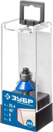 ЗУБР 25.4 x 8 мм, фреза кромочная калевочная (фасочная) №9, Профессионал (28711-25.4) купить в Надыме