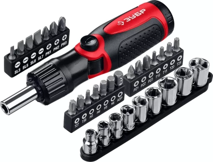 ЗУБР реверсивно-рычажная отвертка с насадками (25161-H31) купить в Надыме