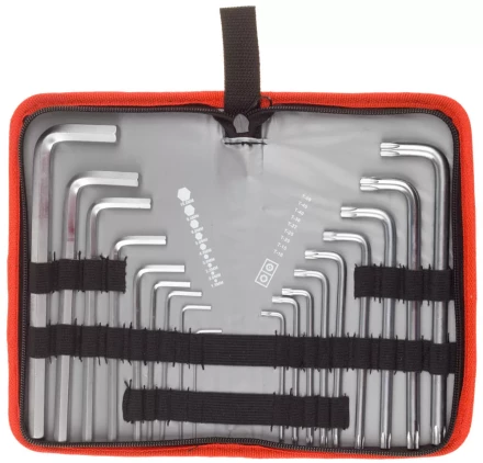 Набор ключей имбусовых ЗУБР "МАСТЕР"Cr-V,нейлон чехол,HEX 1,5-10 мм длинные 9 шт,TORX Т10-Т50  длинные 9 шт 27463-H18 купить в Надыме