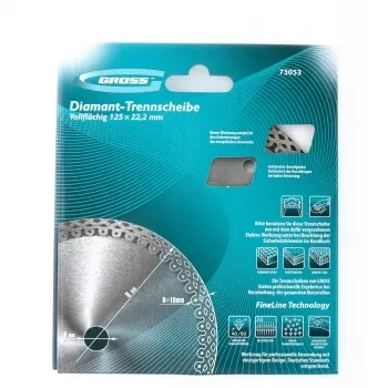 Диск алмазный ф115х22,2мм, тонкий, сплошной, мокрое резание GROSS 73052 купить в Надыме