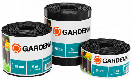 Бордюр черный 20 см , длина 9 м GARDENA купить в Надыме