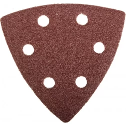 Треугольник шлифовальный ЗУБР &quot;МАСТЕР&quot; универсальный на велкро основе, 6 отверстий, Р80, 93х93х93мм, 5шт 35583-080