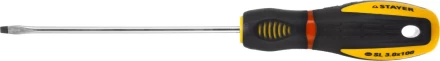 Отвертка STAYER "PROFI" "PROTech", двухкомп рукоятка, намагниченная, Cr-Mo, SL3,0x100мм 25131-03-10_z02 купить в Надыме