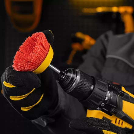 Щетка для дрели, 75 мм, Чашка, со шпилькой, нейлоновая щетина Denzel 74436 купить в Надыме