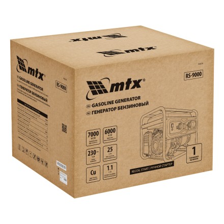 Генератор бензиновый MTX RS-9000, 7 кВт, 230В, ручной стартер купить в Надыме