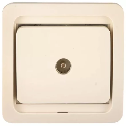 Розетка СВЕТОЗАР "ГАММА" телевизионная одинарная, цвет бежевый SV-54115-B купить в Надыме