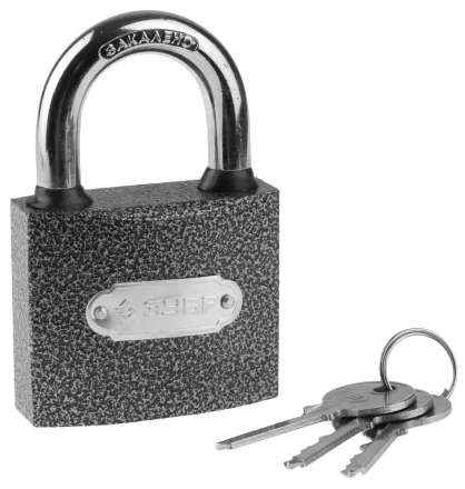 Замок ЗУБР навесной, металлический корпус, закаленная дужка, 60мм 3712-60 купить в Надыме