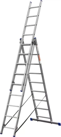 Лестница ЗУБР универсальная, трехсекционная со стабилизатором, 9 ступеней 38831-09 купить в Надыме