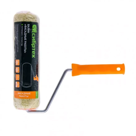 Валик &quot;Фасадные работы&quot; 250 мм ворс 18мм D 48 мм D ручки 8 мм полиакрил полиэстер Сибртех 80175 купить в Надыме