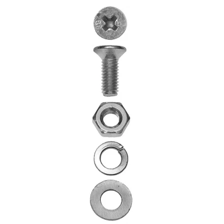 Винт ЗУБР (DIN7985) в комплекте с гайкой (DIN934), шайбой (DIN125), шайбой пруж. (DIN127),  M4x30мм, ТФ6, 20шт. 4-303476-04-030 купить в Надыме