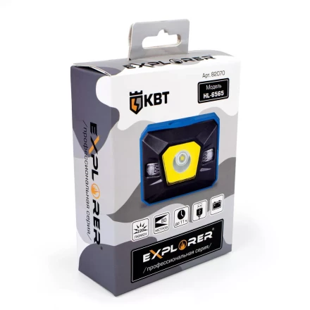 Фонарик налобный светодиодный со встроенным аккумулятором КВТ HL-6565 (82070) купить в Надыме