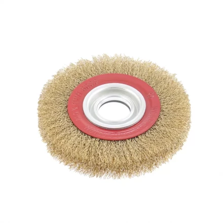 Щетка для точила 200 мм посадка 32 мм плоская латунированная витая проволока MTX 74662 купить в Надыме