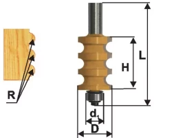 Фреза кромочная фигурная Ф223Х254 мм R32 мм хвостовик 12 мм 46427