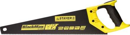 Ножовка универсальная (пила) STAYER BlackMAX 450 мм, 7TPI, тефлон покрытие, рез вдоль и поперек волокон, для средних заготовок, фанеры, ДСП, МДФ 2-15081-45 купить в Надыме
