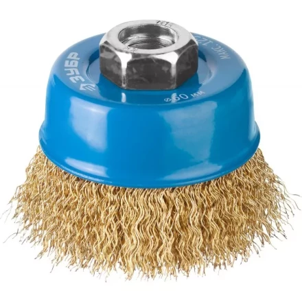 ЗУБР "ПРОФЕССИОНАЛ". Щетка чашечная для УШМ, витая латунированная стальная проволока 0,3мм, 60ммхМ14 3526-060_z02 купить в Надыме