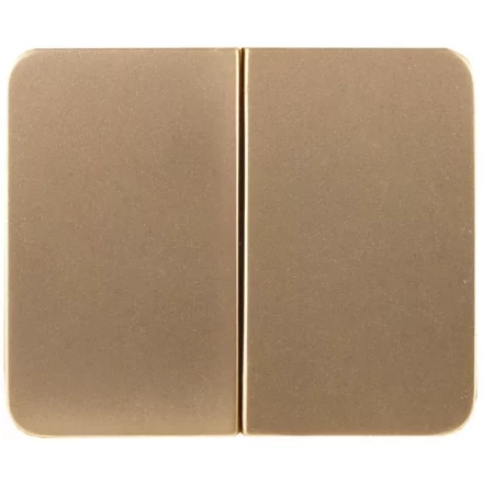 Выключатель СВЕТОЗАР "ГАММА" двухклавишный, без вставки и рамки, цвет золотой металлик, 10A/~250B SV-54134-GM купить в Надыме