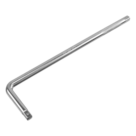 Вороток Г-образный, 375*100 мм, квадрат 1/2", CrV, матовый хром Denzel 14067 купить в Надыме