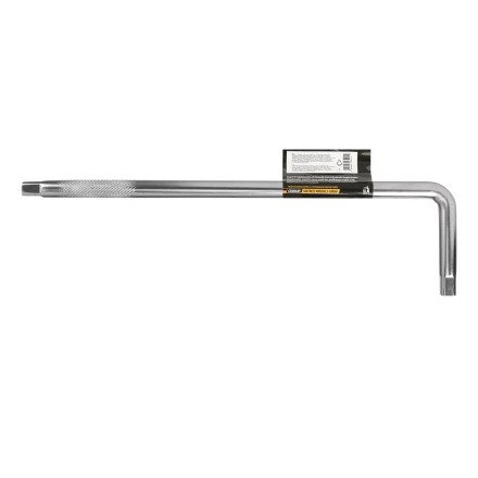 Вороток Г-образный, 375*100 мм, квадрат 1/2", CrV, матовый хром Denzel 14067 купить в Надыме