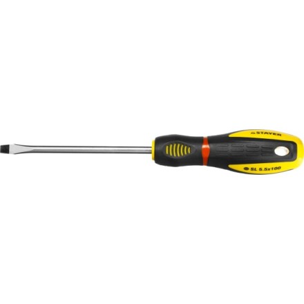 Отвертка STAYER &quot;PROFI&quot; &quot;PROTech&quot;, двухкомп рукоятка, намагниченная, Cr-Mo, SL5,5x100мм 25131-05-10_z02 купить в Надыме