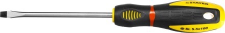 Отвертка STAYER &quot;PROFI&quot; &quot;PROTech&quot;, двухкомп рукоятка, намагниченная, Cr-Mo, SL5,5x100мм 25131-05-10_z02 купить в Надыме