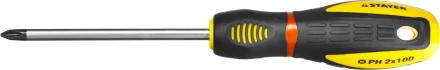 Отвертка STAYER "PROFI" "PROTech", двухкомп рукоятка, намагниченная, Cr-Mo, PH2x100мм 25132-2-10_z02 купить в Надыме