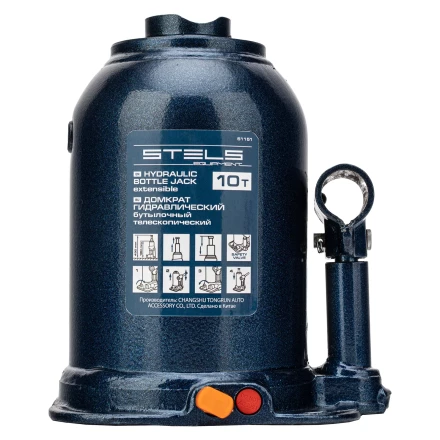 Домкрат гидравлический бутылочный телескопический Stels 51151, 10 т, подъем 180-430 мм купить в Надыме