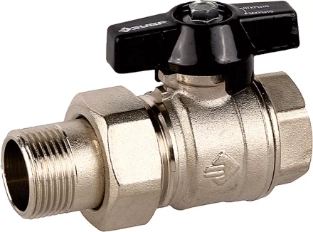 Кран шаровой ЗУБР полнопроходной с накидной гайкой "мама-папа", бабочка, никелированная латунь, 3/4" 4-51327-C-3/4 купить в Надыме