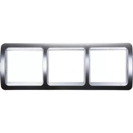 Панель СВЕТОЗАР "ГАММА" накладная, горизонтальная, цвет светло-серый металлик, 3 гнезда SV-54148-SM купить в Надыме