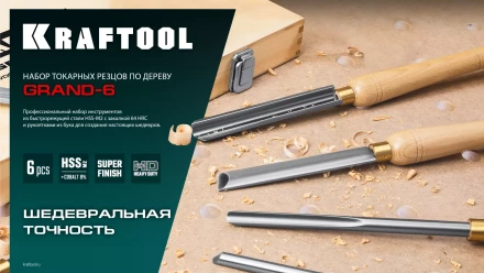 Набор профессиональных токарных резцов по дереву KRAFTOOL 18368 купить в Надыме