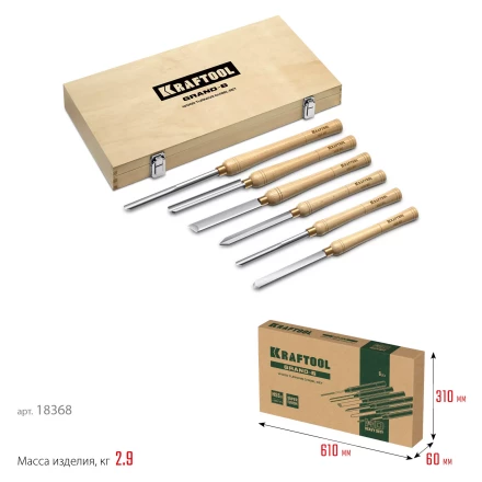 Набор профессиональных токарных резцов по дереву KRAFTOOL 18368 купить в Надыме