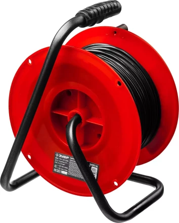 Удлинитель на катушке "ПВС 307", 50 м, 2500 Вт, 4 гнезда, ПВС 3х0,75 кв мм, ЗУБР 55083-50 купить в Надыме