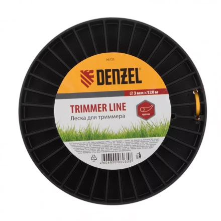 Леска для триммера круглая  3,0 мм 120 м на Din катушке Россия Denzel 96135 купить в Надыме