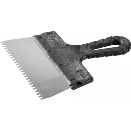 Шпатель ЗУБР "МАСТЕР" ФАСАДНЫЙ, нержавеющее полотно, 200мм, зуб 4х4мм 10078-20-04 купить в Надыме