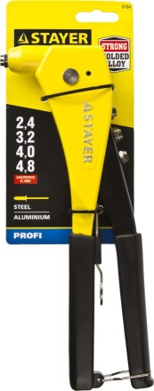 Заклепочник, STAYER ProFix &quot;RX600&quot;, литой корпус, для заклепок d=2,4 / 3,2 / 4,0 / 4,8 мм - алюминий и сталь купить в Надыме