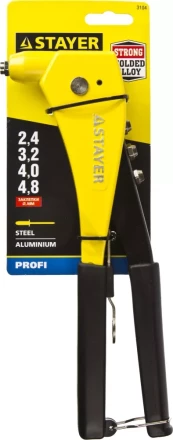 Заклепочник, STAYER ProFix "RX600", литой корпус, для заклепок d=2,4 / 3,2 / 4,0 / 4,8 мм - алюминий и сталь купить в Надыме