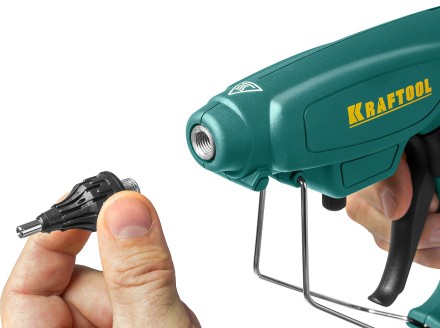 Пистолет клеевой (термоклеящий) &quot;PRO&quot;, KRAFTOOL 06843-300-12, электр, двухкомп корпус, регулятор темп, выход клея 1,5 кг/час, d=12мм, 300Вт 06843-300-12 купить в Надыме