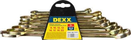 Набор DEXX: Ключи комбинированные гаечные, желтый цинк, 8-22мм, 8шт 27017-H8 купить в Надыме