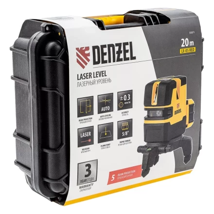 Лазерный уровень LX 05 Red, 20 м, 635 нм, аккумулятор Li 5200 mAh, резьба 5/8" Denzel 35071 купить в Надыме