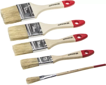 Набор STAYER "STANDARD" "UNIVERSAL": Кисти, светлая натур щетина, деревянная ручка, 4шт: 25, 38, 50мм; плоская №0 0162-H4_z01 купить в Надыме