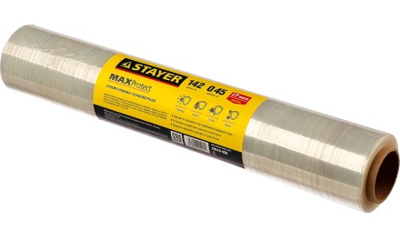 Стрейч-пленка &quot;MAXProtect&quot; упаковочная, ручная, 17мкм, 0,45 х 142 м, STAYER Master 12610-450 купить в Надыме